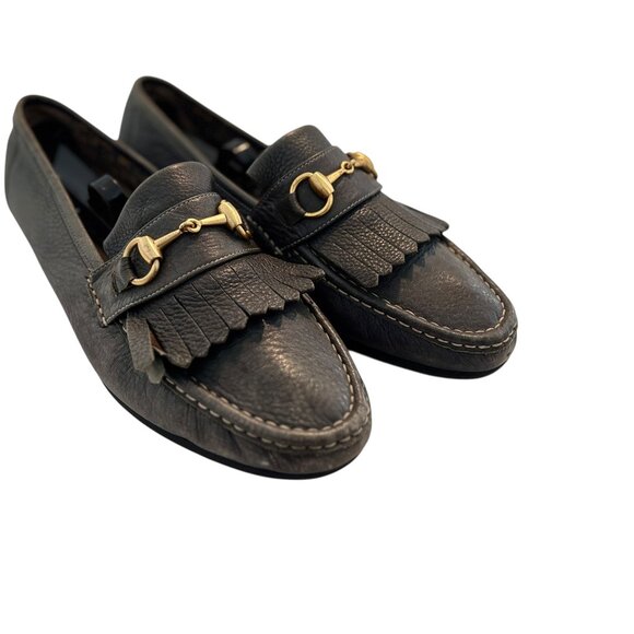 Men\'s Gucci Leather Loafers Horse Bit Slip On Shoes Size 9.5D main image 7